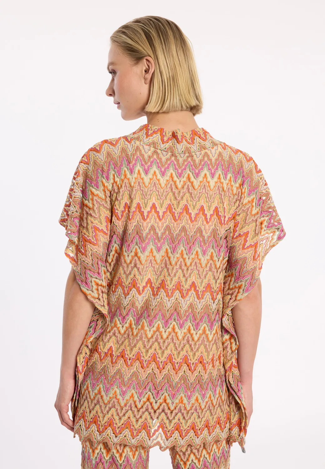 Ana Alcazar Dunia top maglia arancione collo alto