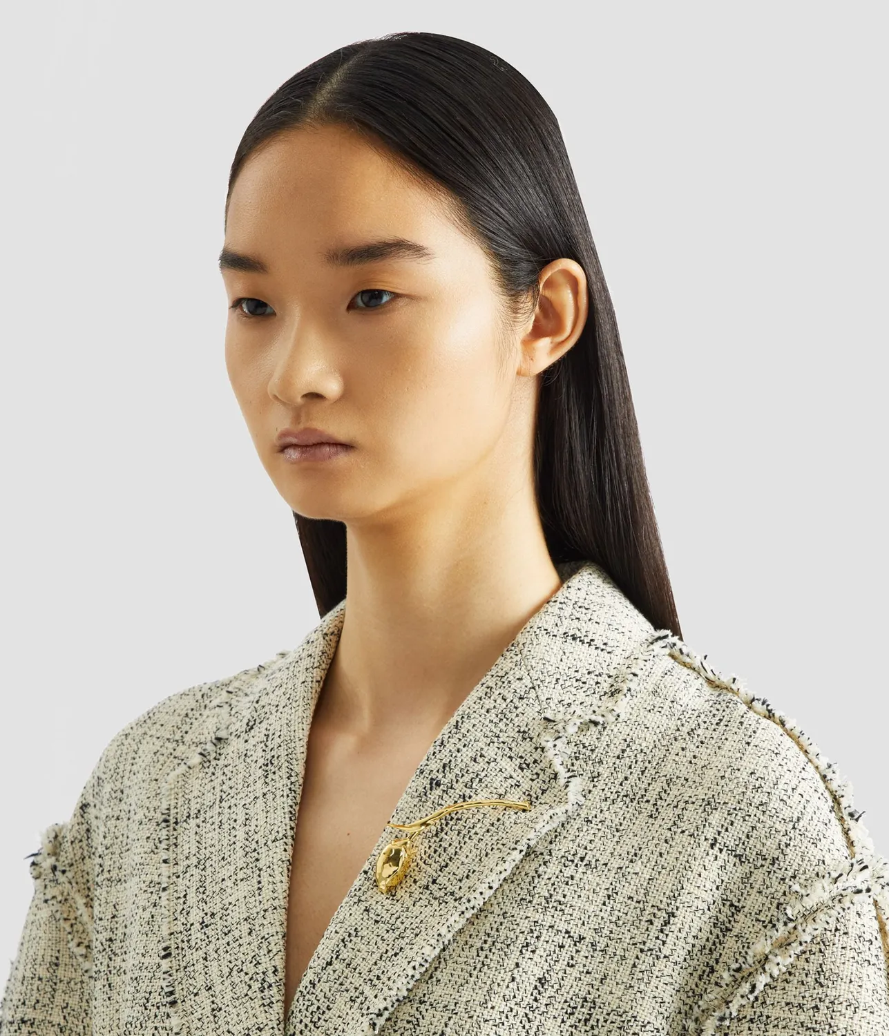 Erdem Bloom spilla bocciolo oro argento 8 cm