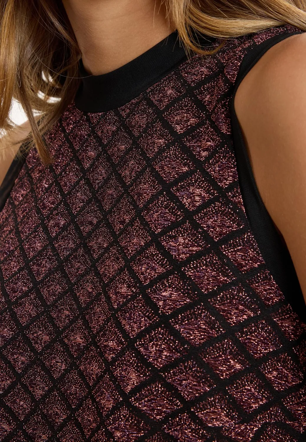 Ana Alcazar Ably tuta bordeaux lurex
