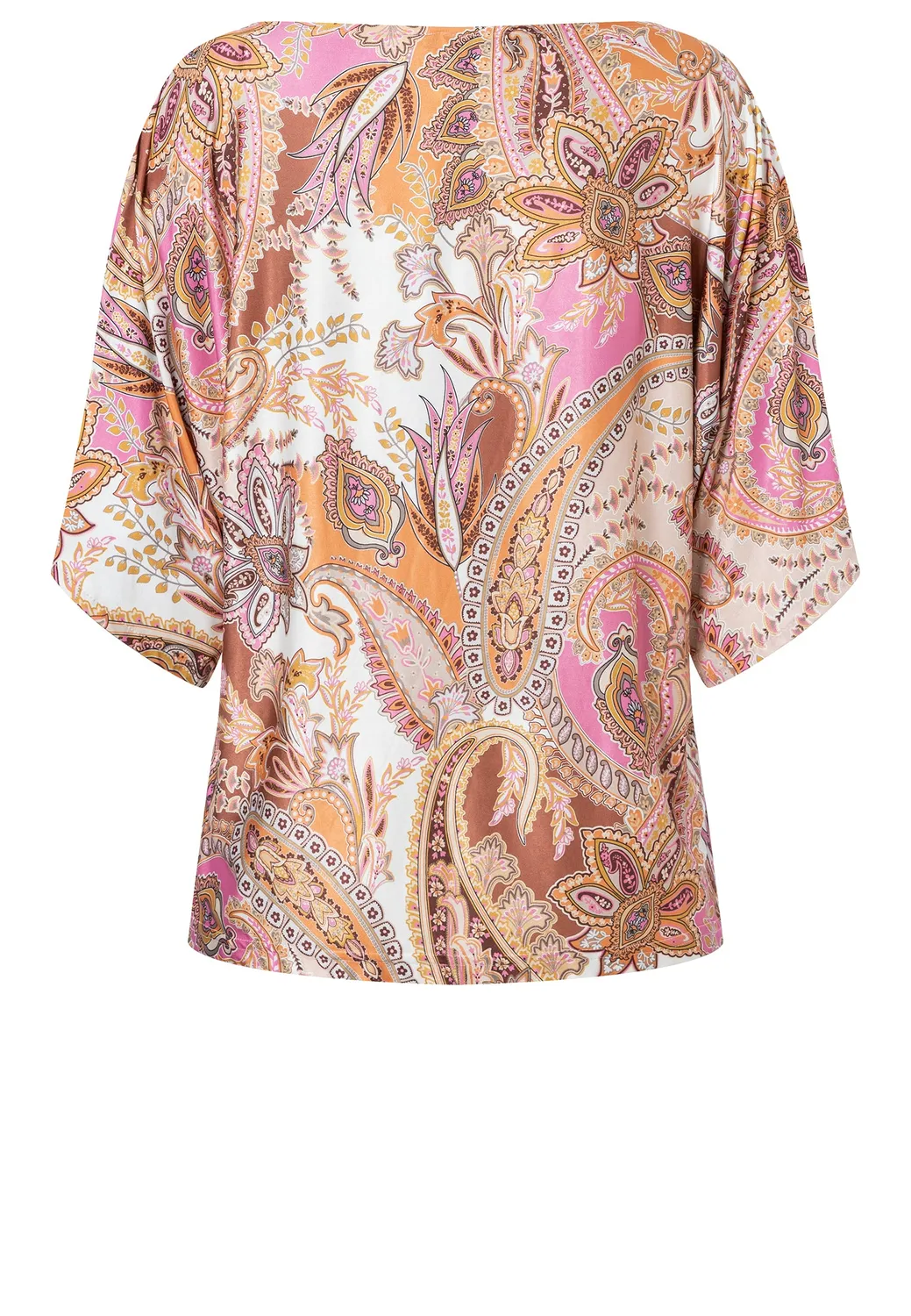 Ana Alcazar Duara Top Paisley Beige Manica Pipistrello