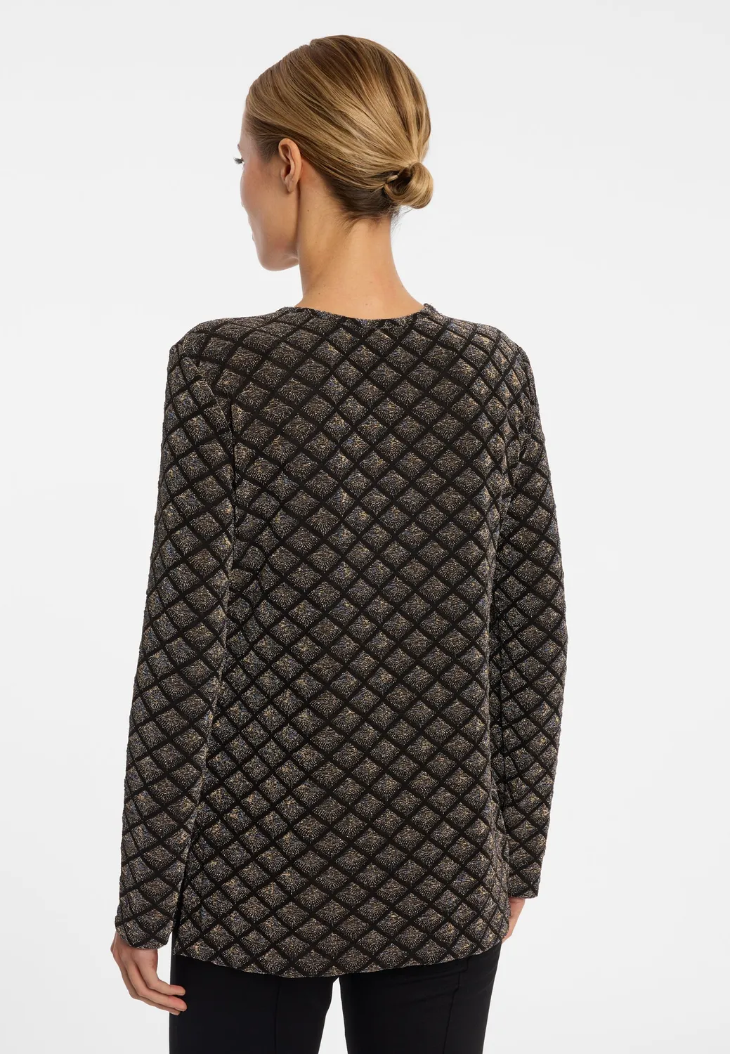 Ana Alcazar Enalor top lurex manica lunga nero
