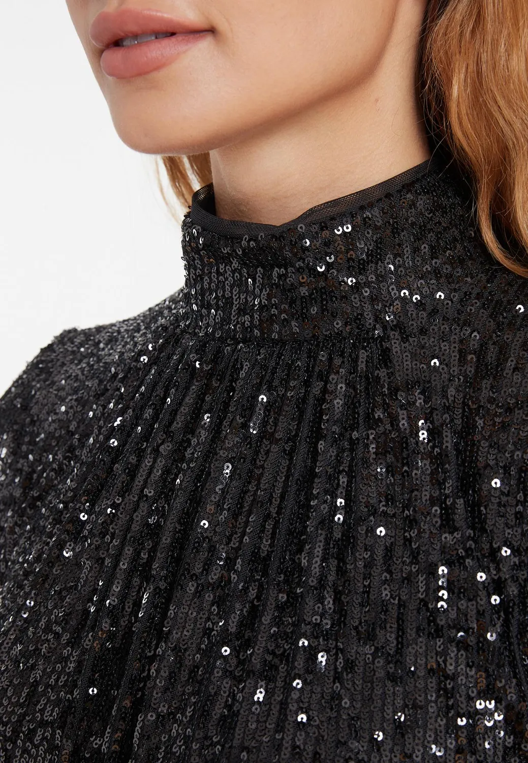 Ana Alcazar Salea miniabito paillettes nero
