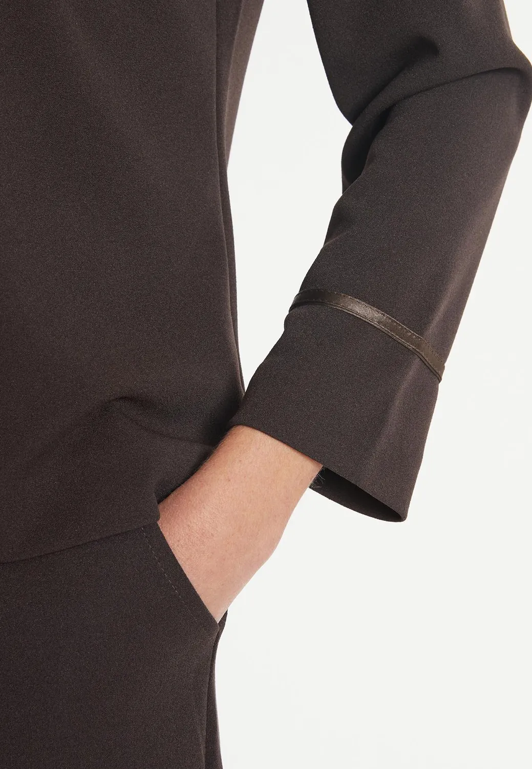Ana Alcazar Harvene camicia marrone ecopelle