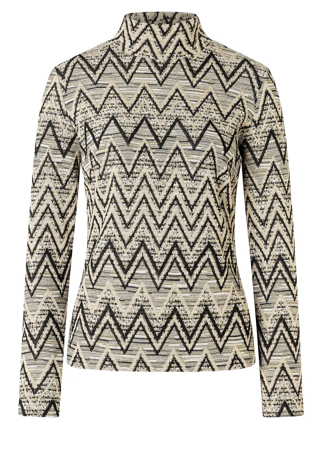 Ana Alcazar Ashila maglia zigzag beige nero