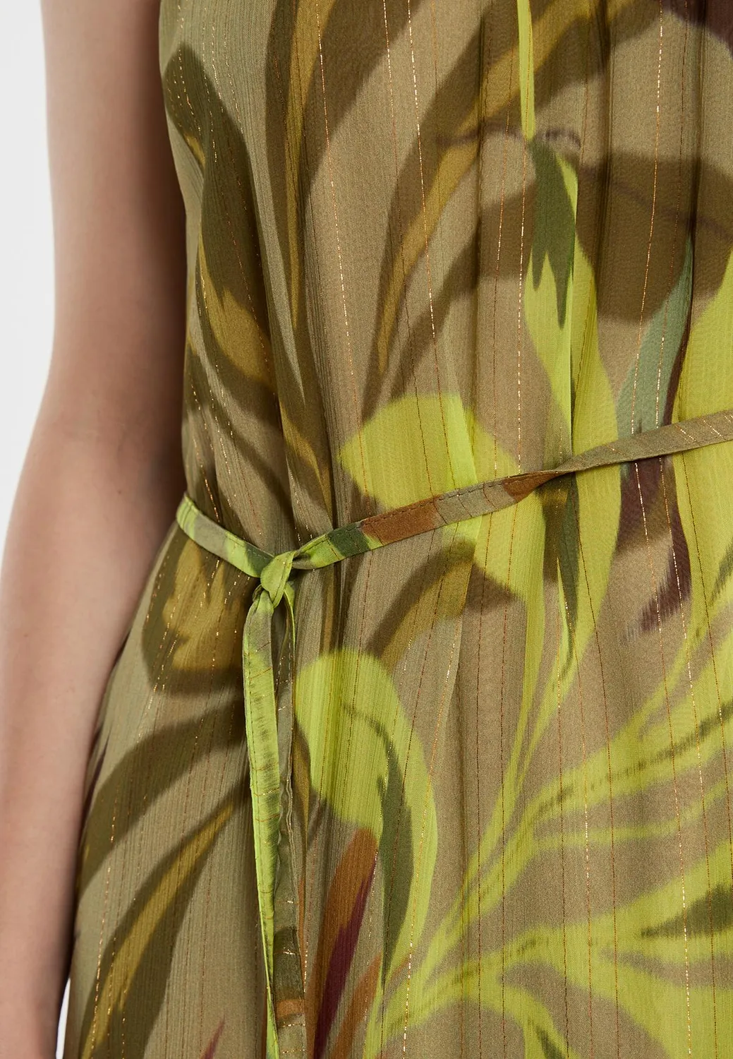 Ana Alcazar Zeppa abito lungo chiffon verde