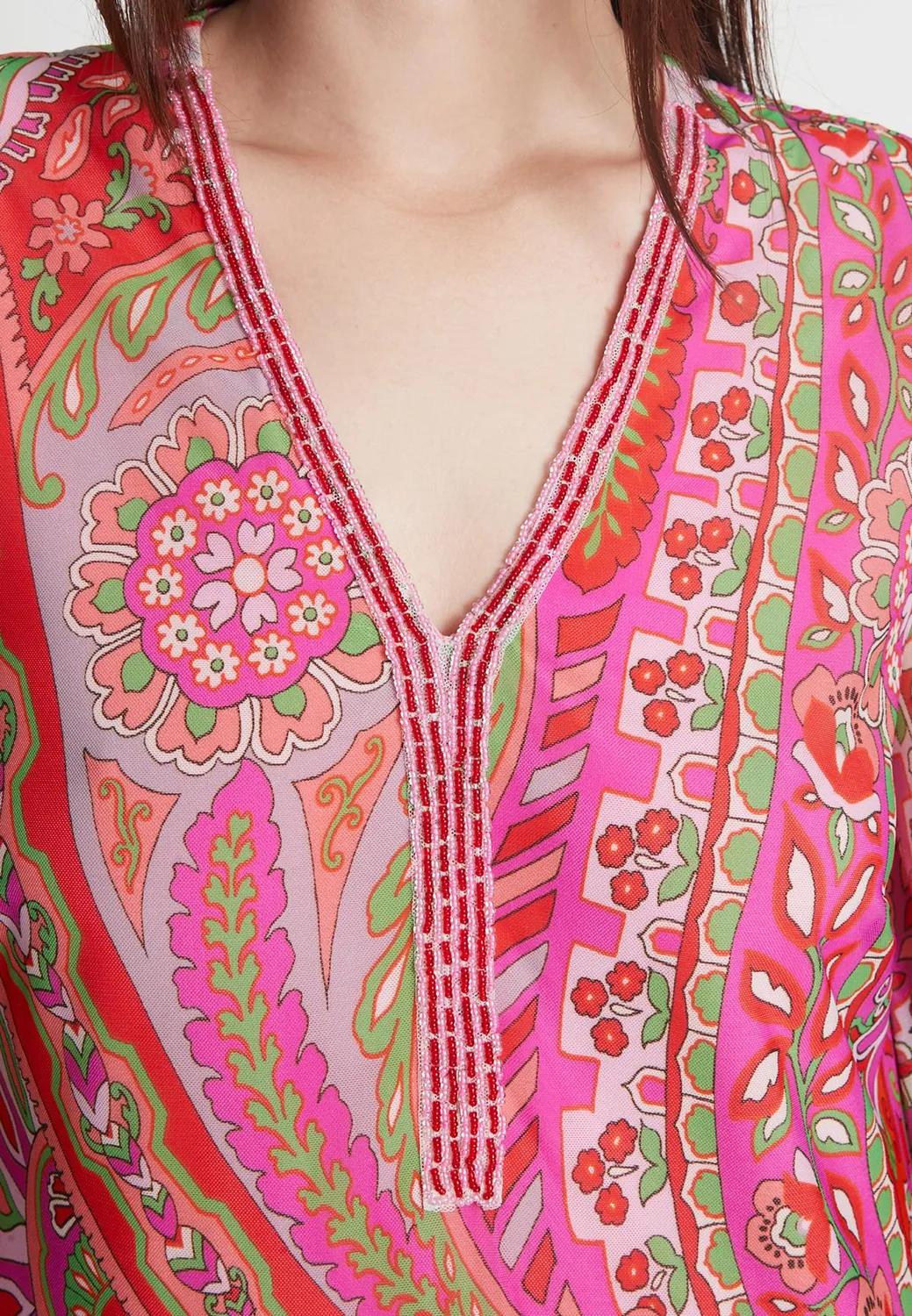 Ana Alcazar Revosy abito corto paisley rosa