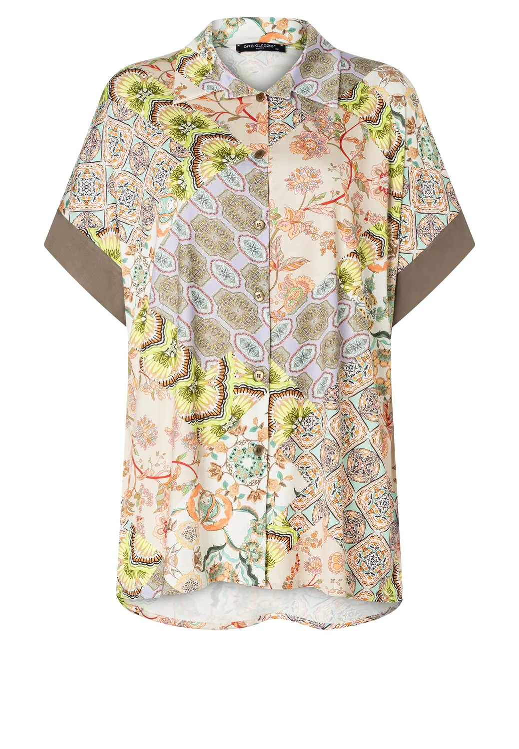Ana Alcazar Dorellu camicia corta patchwork floreale