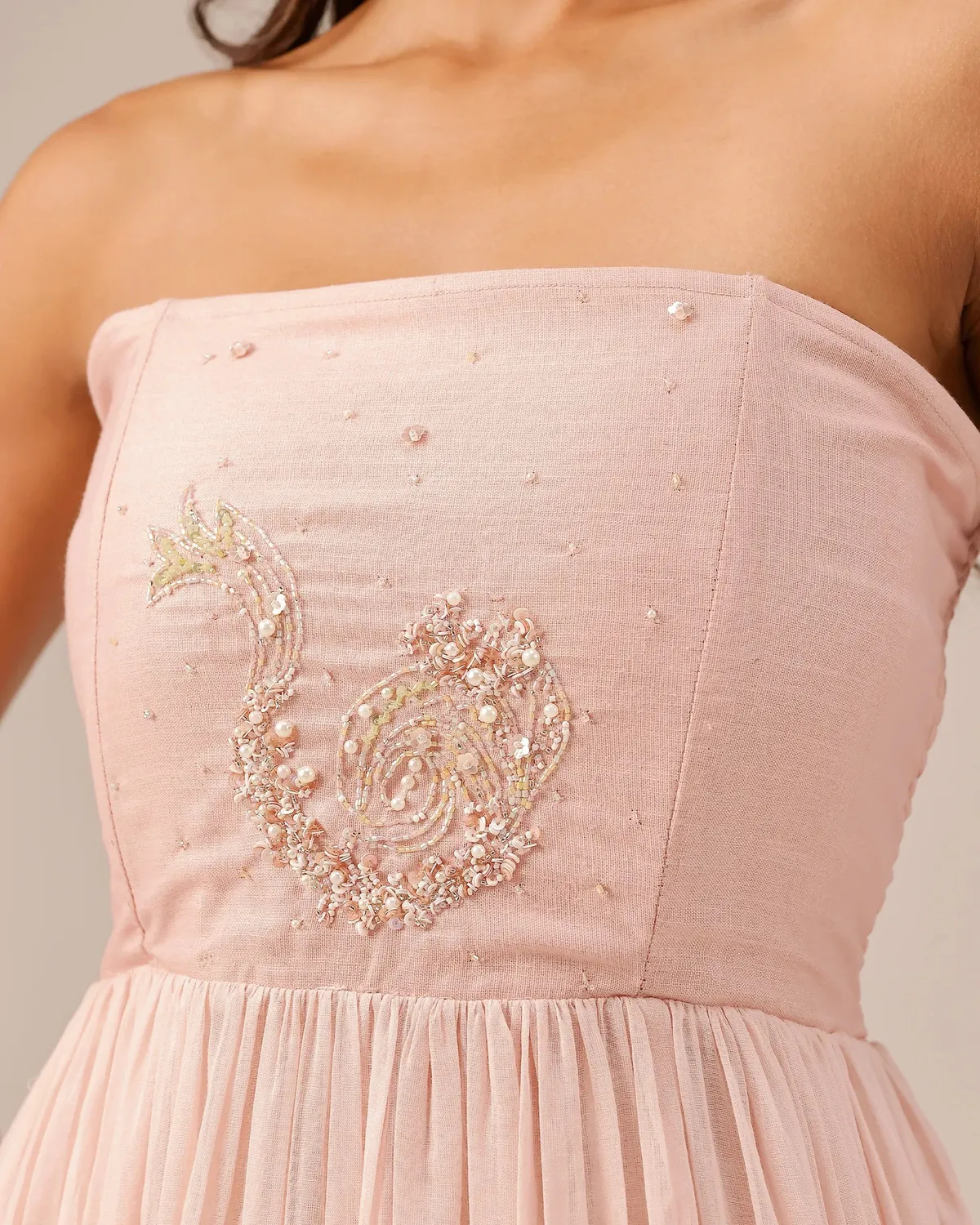 Our Dve Flora giacca e abito organza rosa