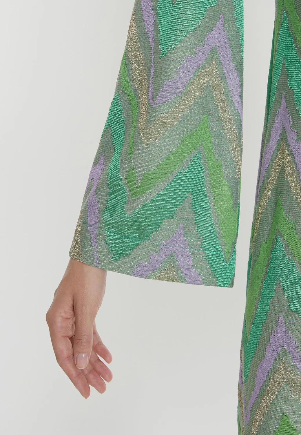 Ana Alcazar Pitana abito tunica svasato lurex verde