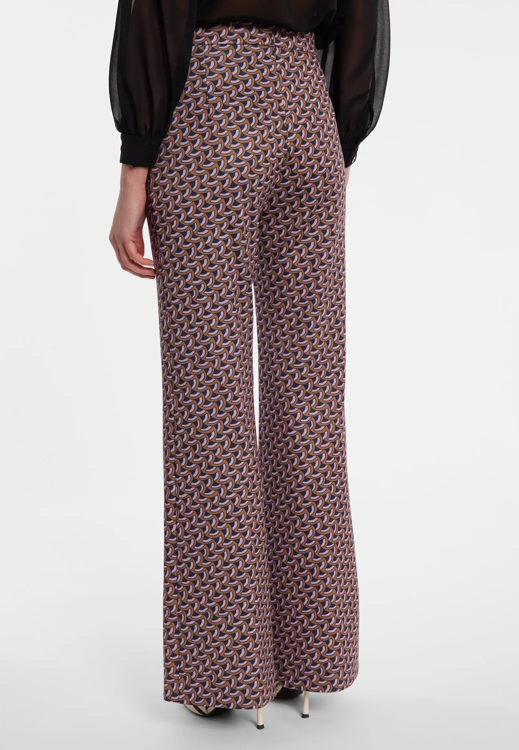 Ana Alcazar Elofina pantaloni bootcut stampa grafica bordeaux