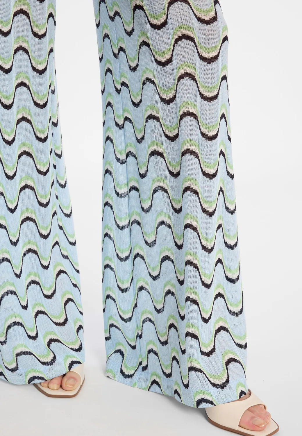 Ana Alcazar Dorae pantaloni knit azzurri a onde