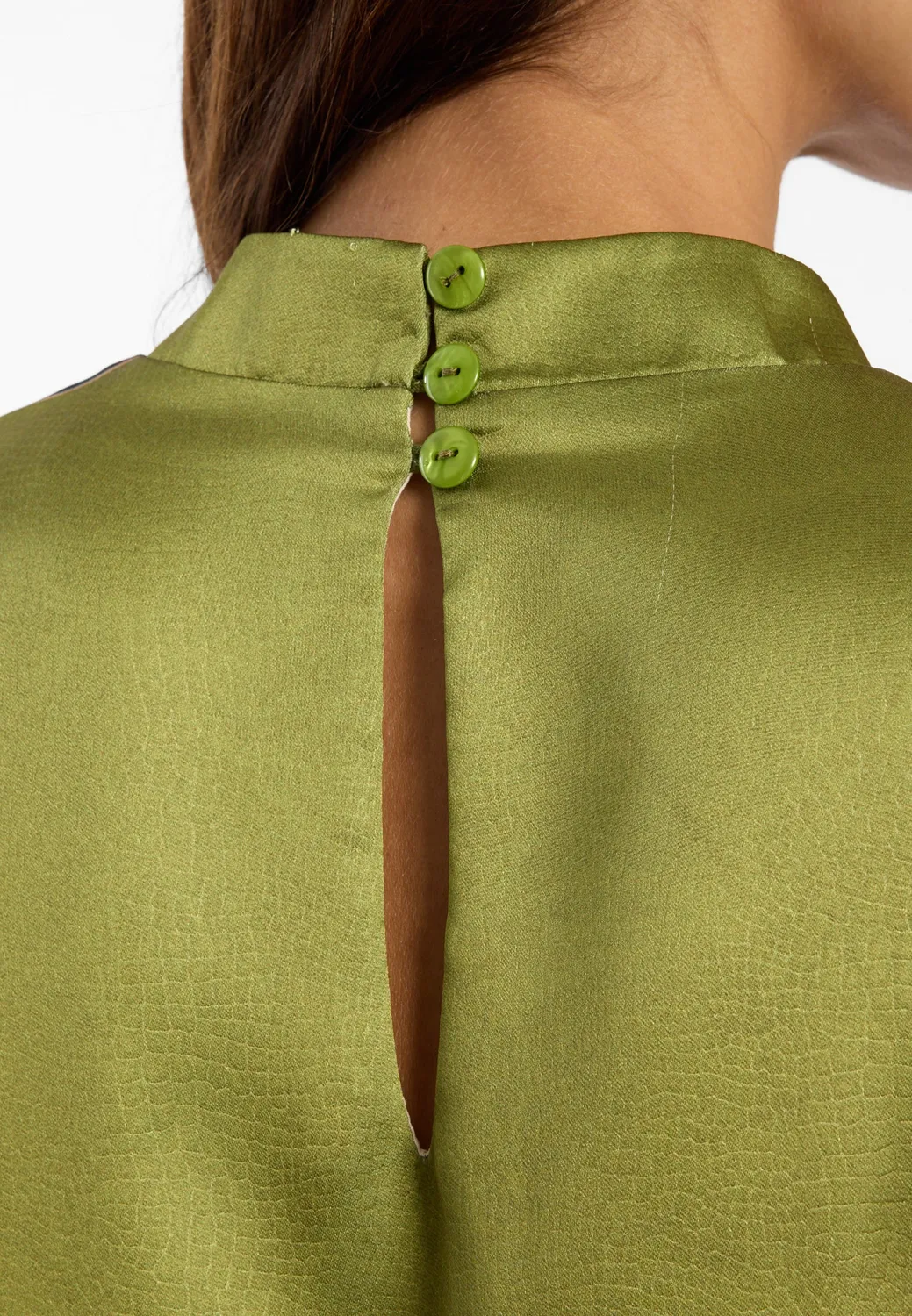 Ana Alcazar Delin abito in raso verde mini