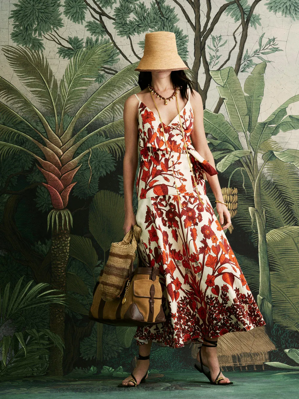 Johanna Ortiz Encanto De Isla Gonna Jacquard Rossa