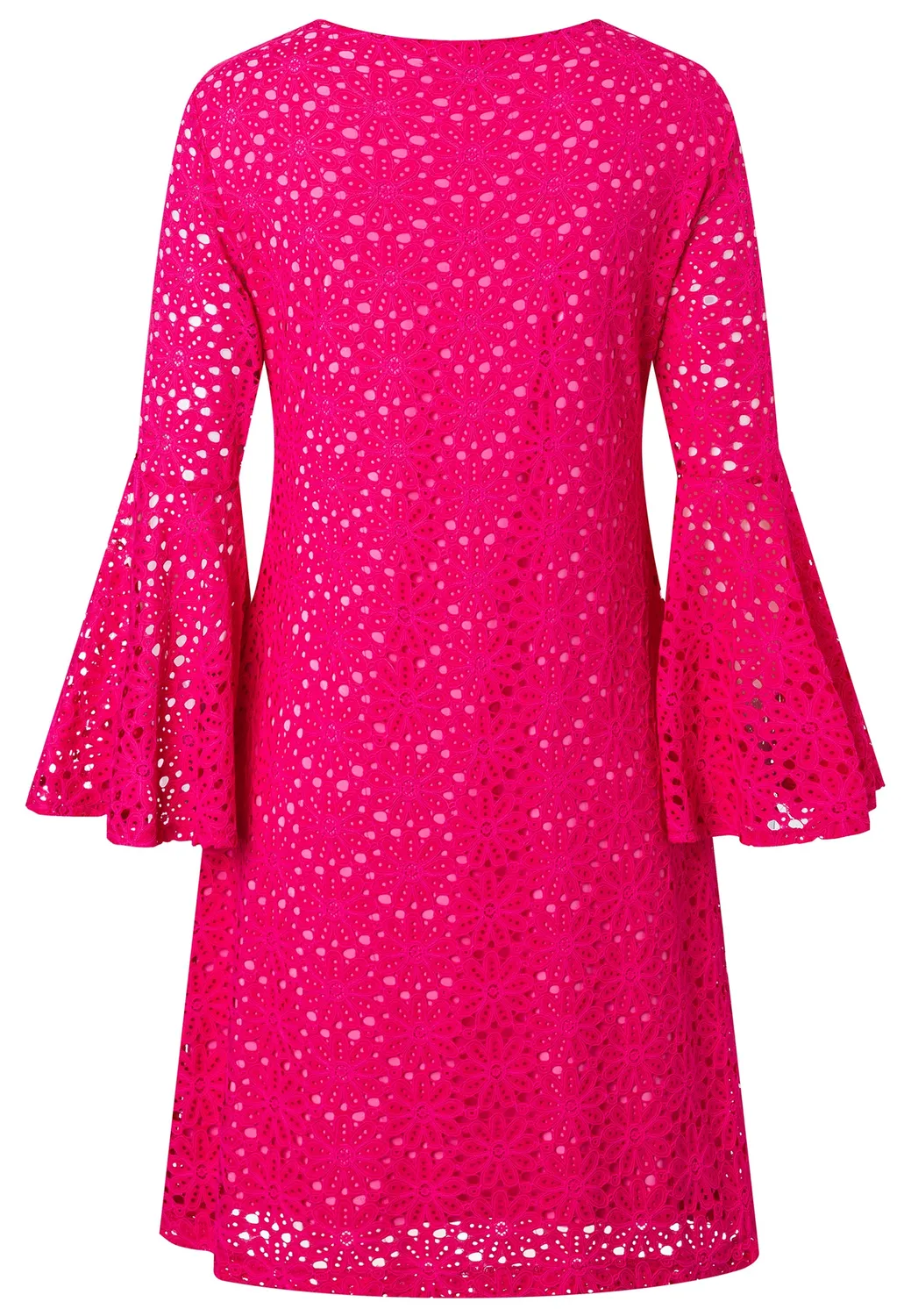 Ana Alcazar Dalis abito pizzo fucsia maniche tromba