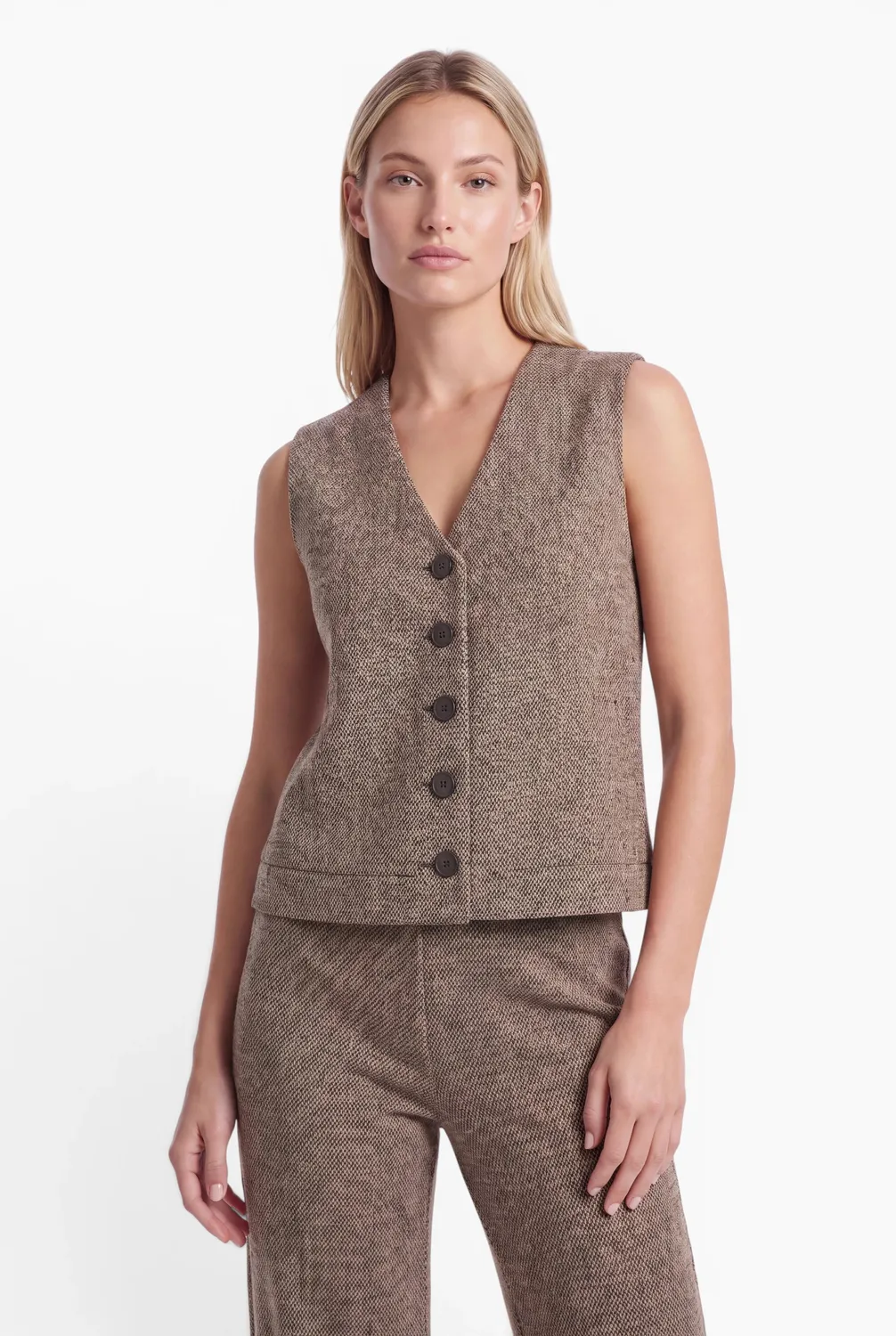 Ana Alcazar Enolyra gilet tweed elasticizzato