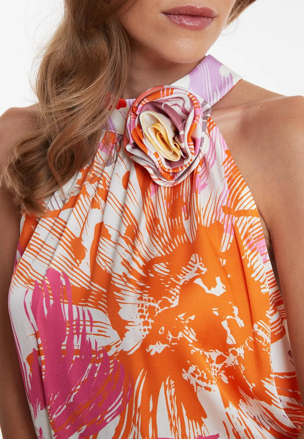 Ana Alcazar Webora top floreale scollo halter
