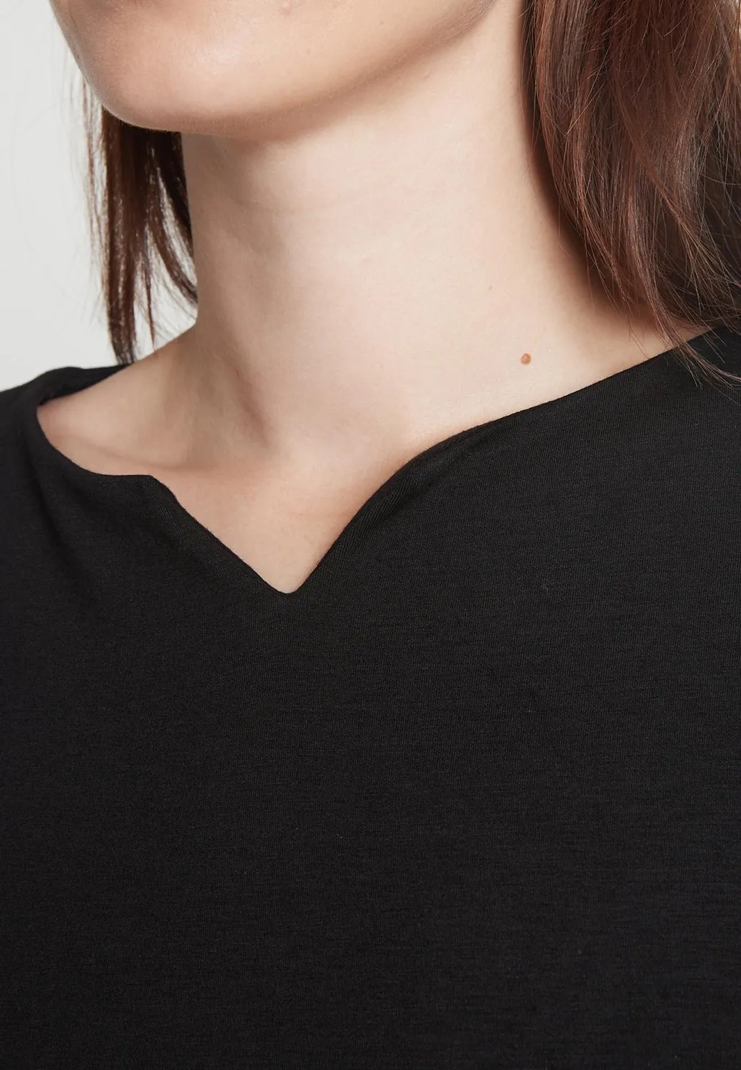 Ana Alcazar Mehea abito tubino nero jersey ufficio