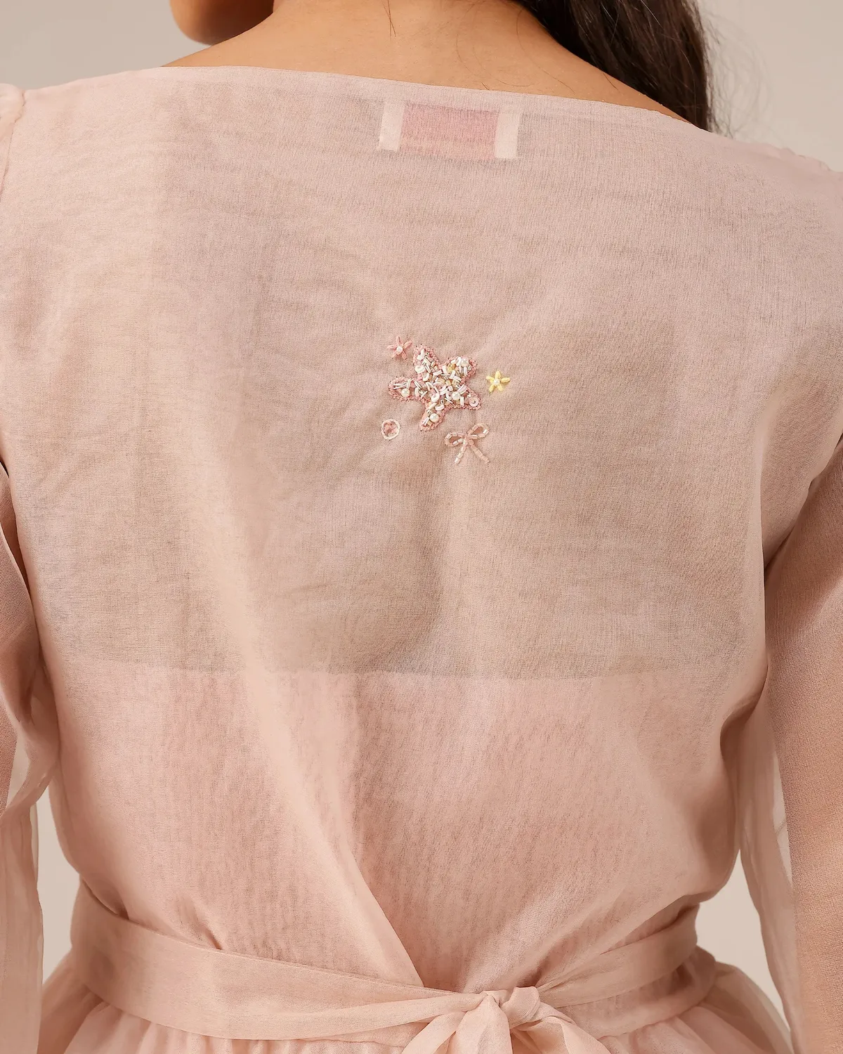 Our Dve Flora giacca organza rosa
