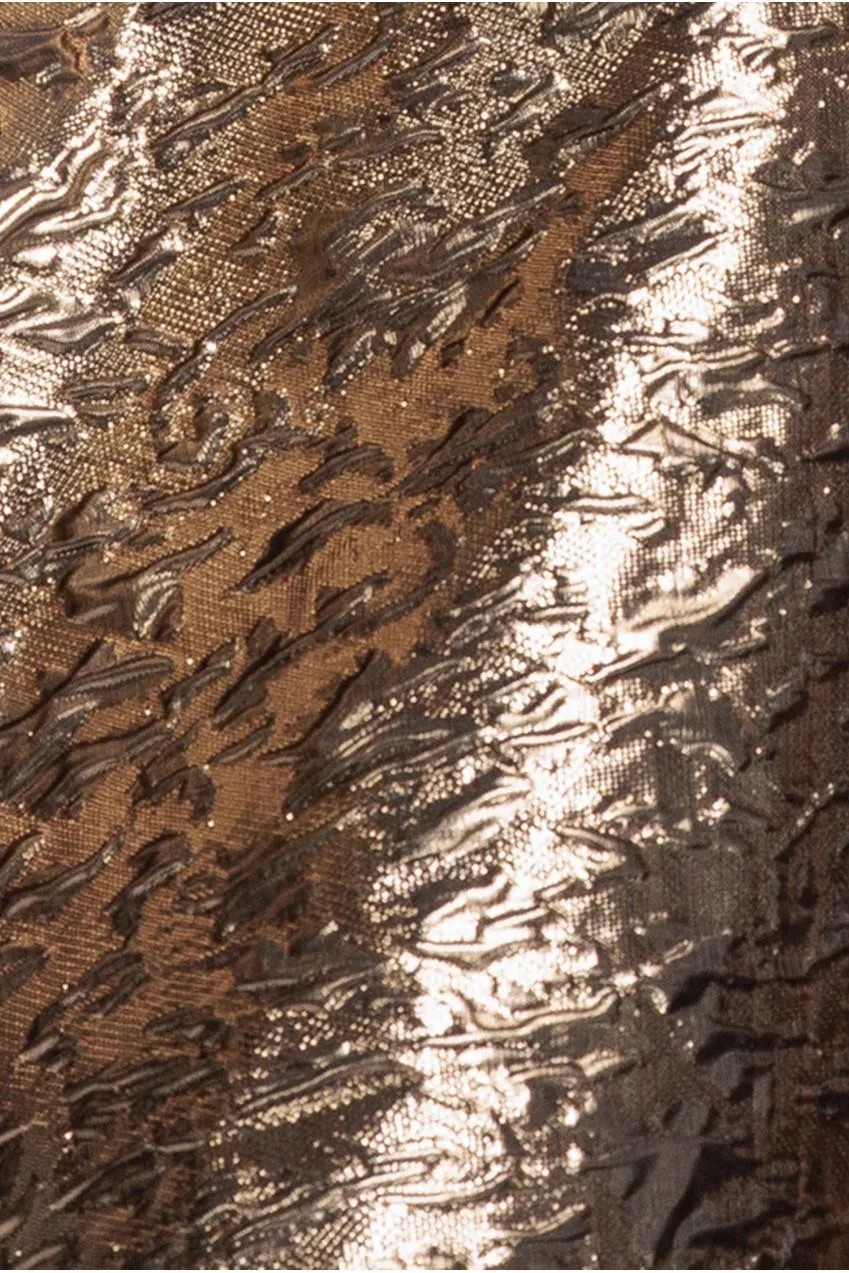 Goddiva top jacquard bronzo oro senza spalline 6-16