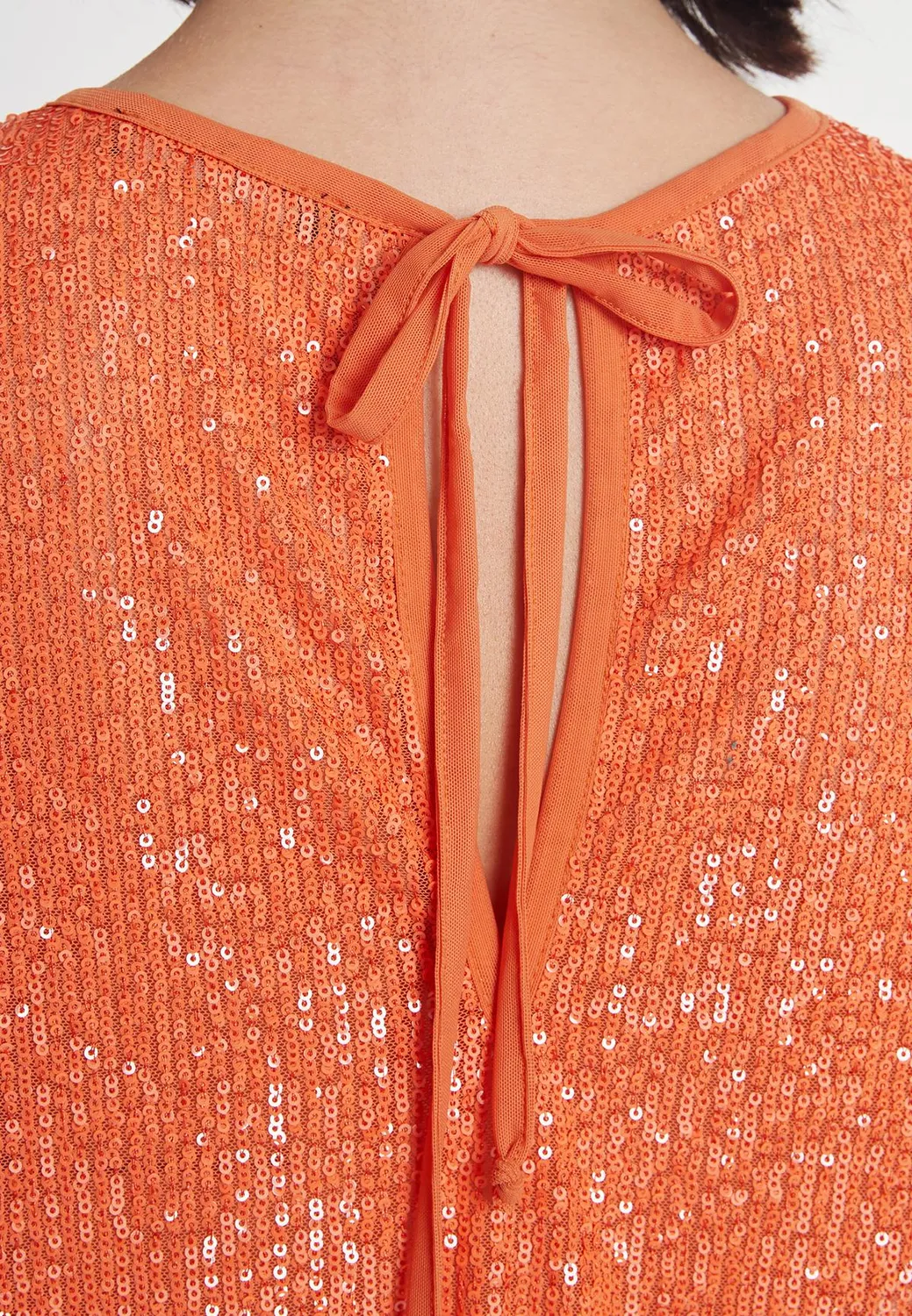 Ana Alcazar Paboly top paillettes albicocca