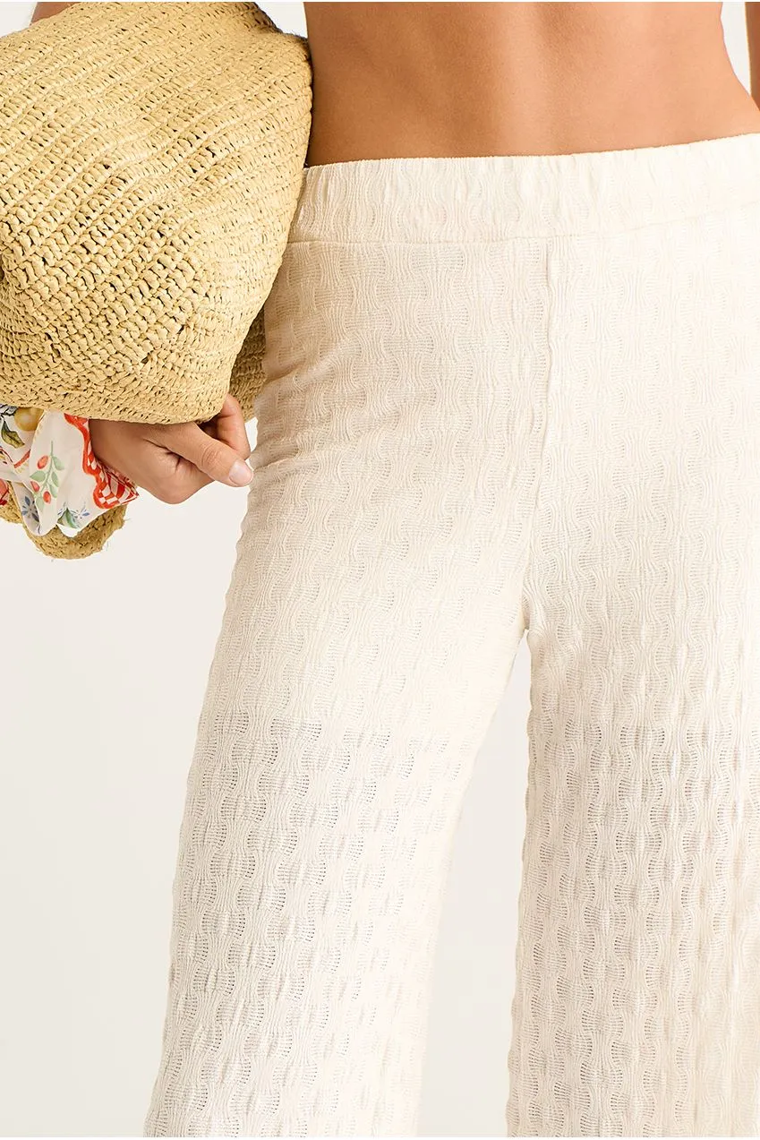 Gini London pantaloni beige zampa vita elasticizzata SM