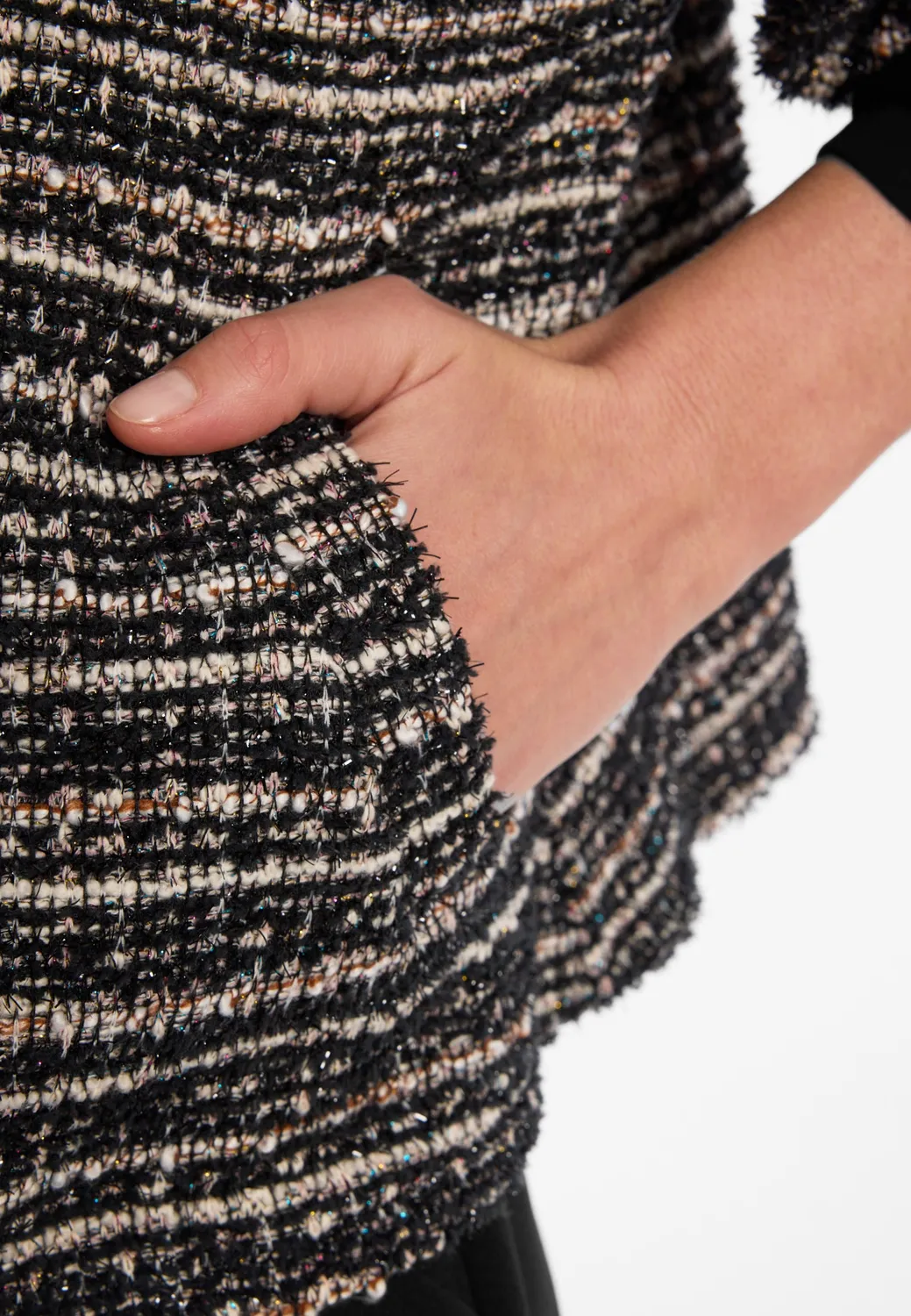 Ana Alcazar Enalia giacca mantella boucle nero