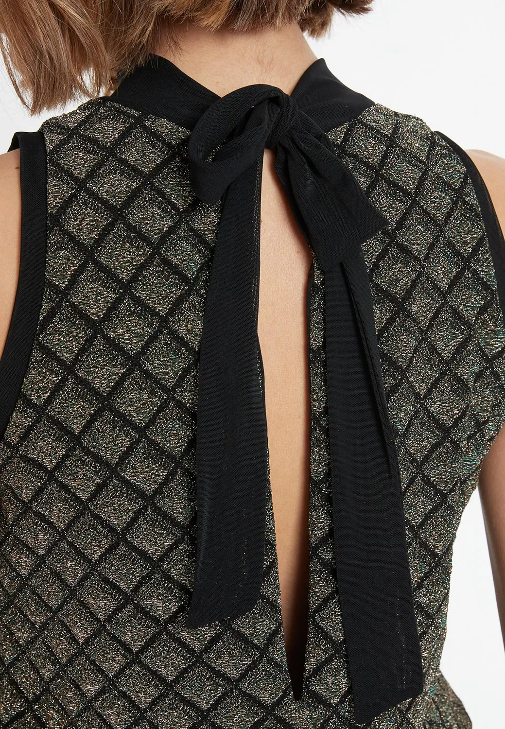 Ana Alcazar Sakora tuta elegante nero oro