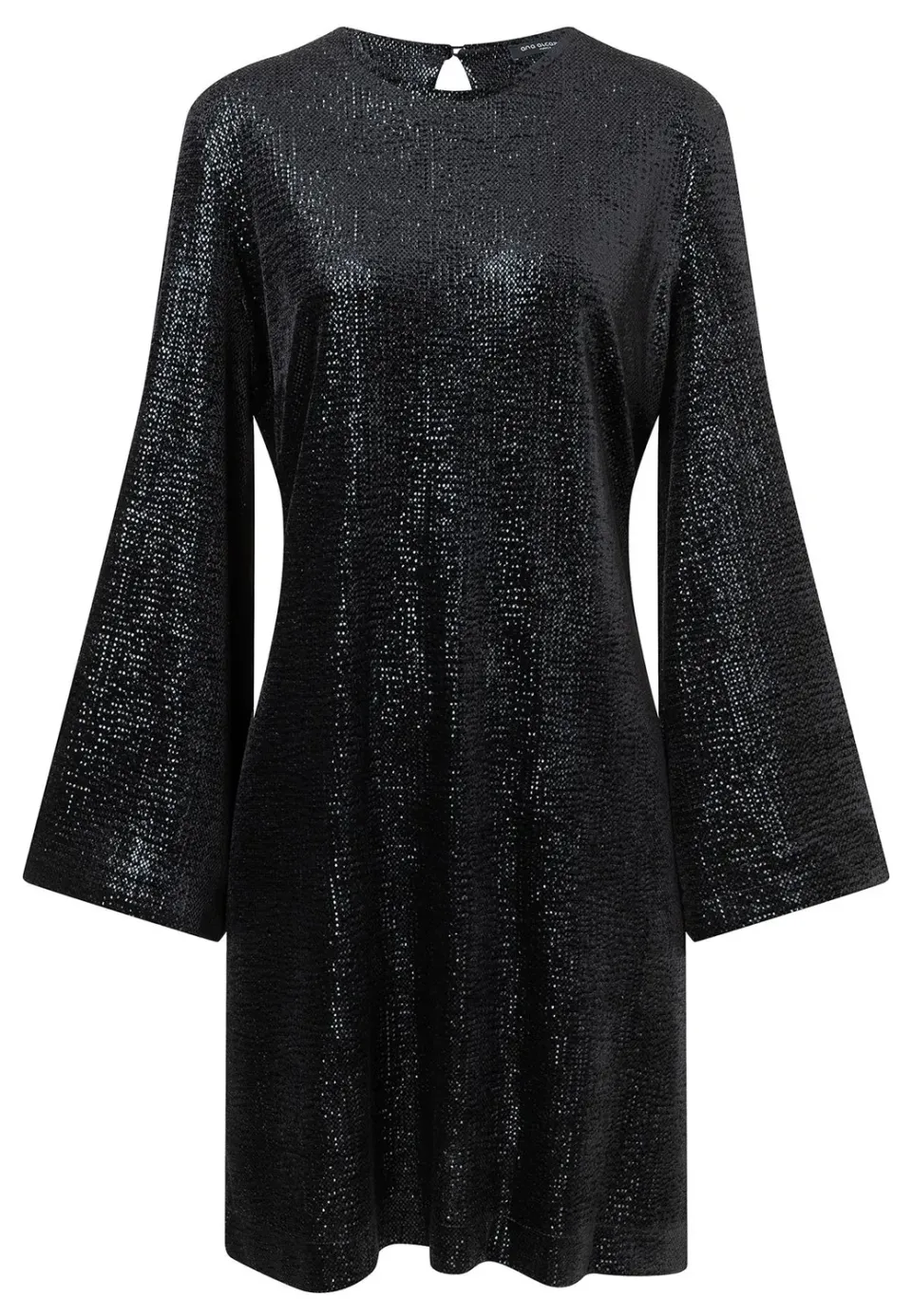 Ana Alcazar Taja abito cocktail nero paillettes