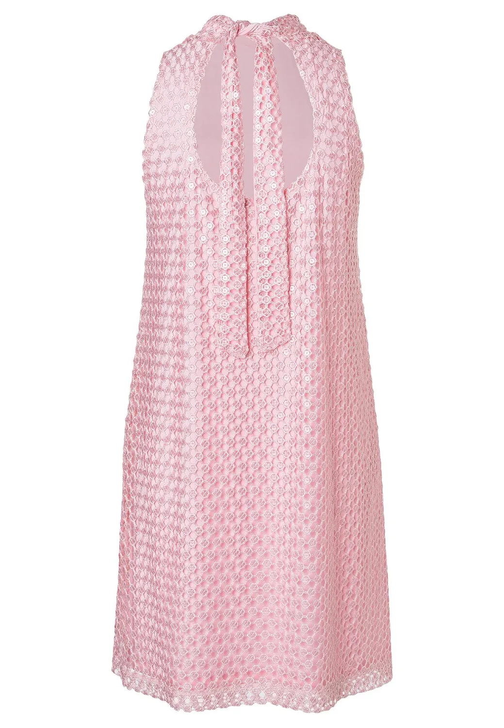 Ana Alcazar Zadea abito pizzo rosa corto