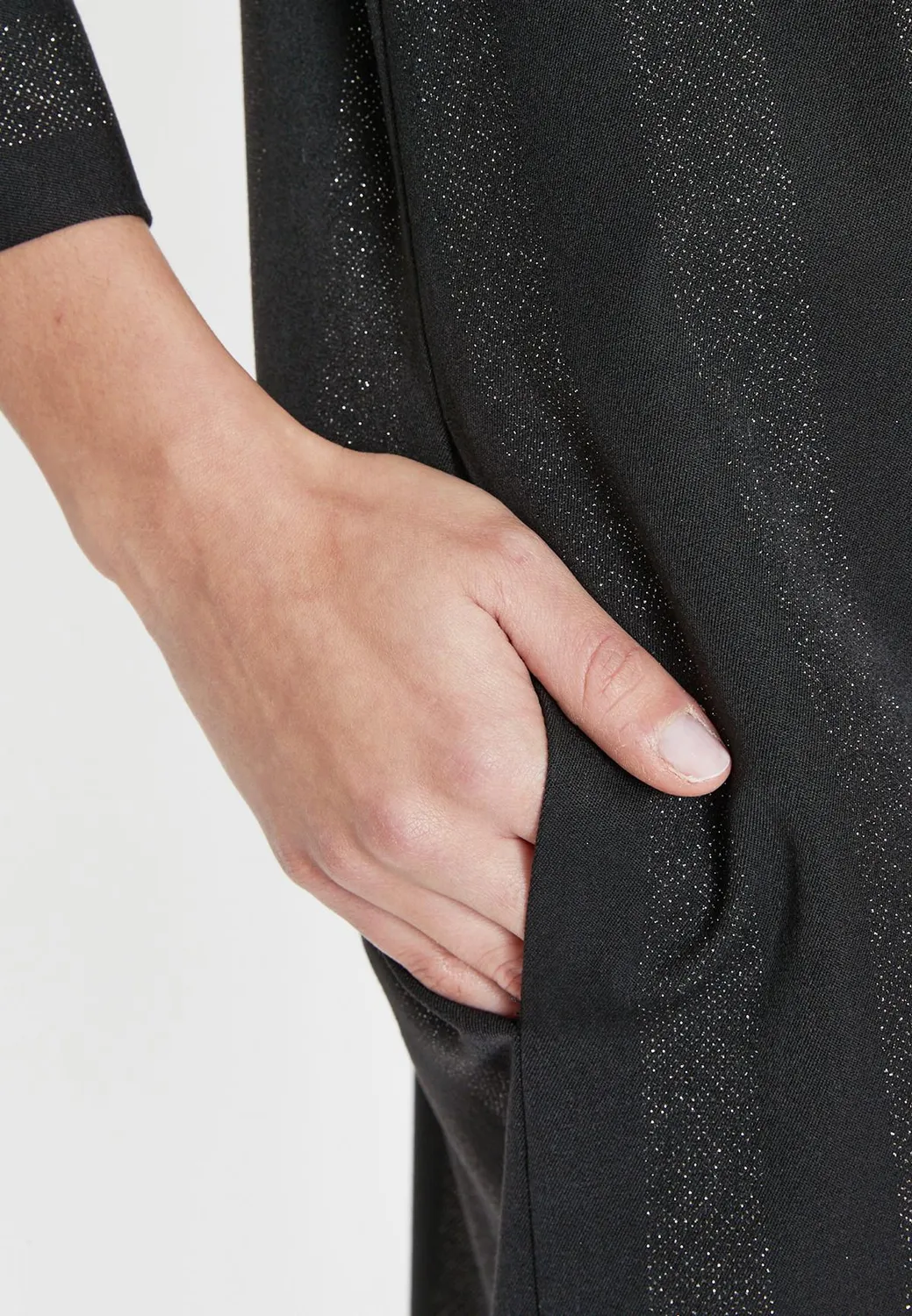 Ana Alcazar Samina abito camicia nero lurex
