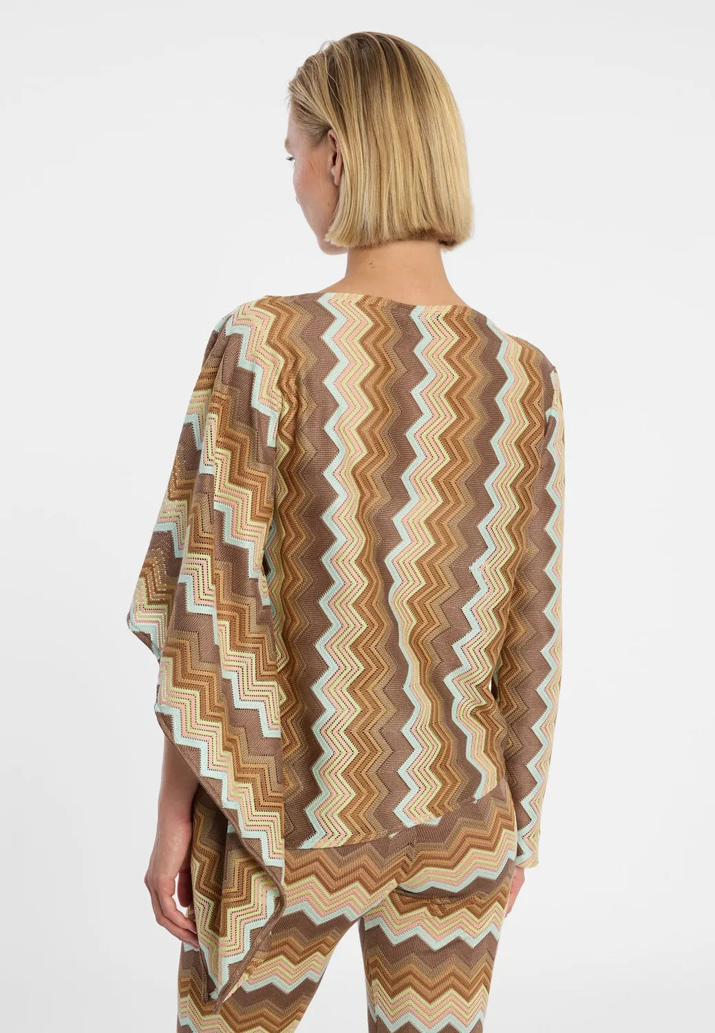 Ana Alcazar Duola top asimmetrico maglia zigzag
