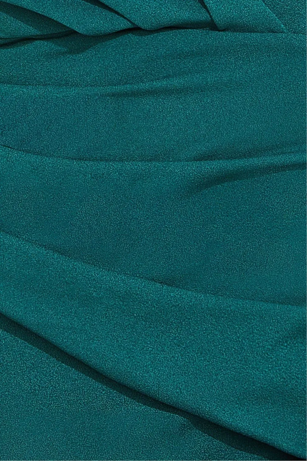 Goddiva Bardot Abito Maxi Plissettato Verde Smeraldo
