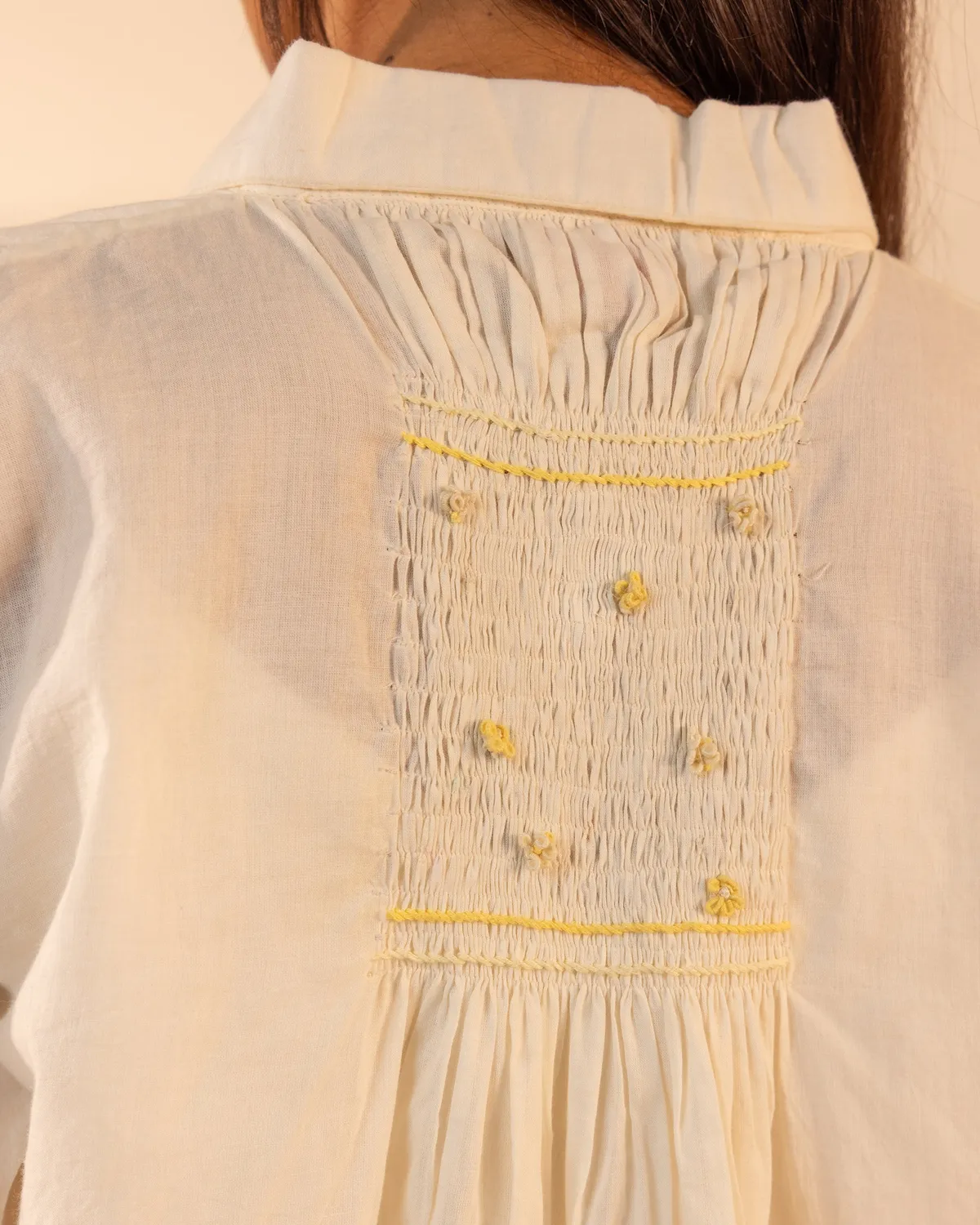 Our Dve Tangerine Zesty top beige cotone