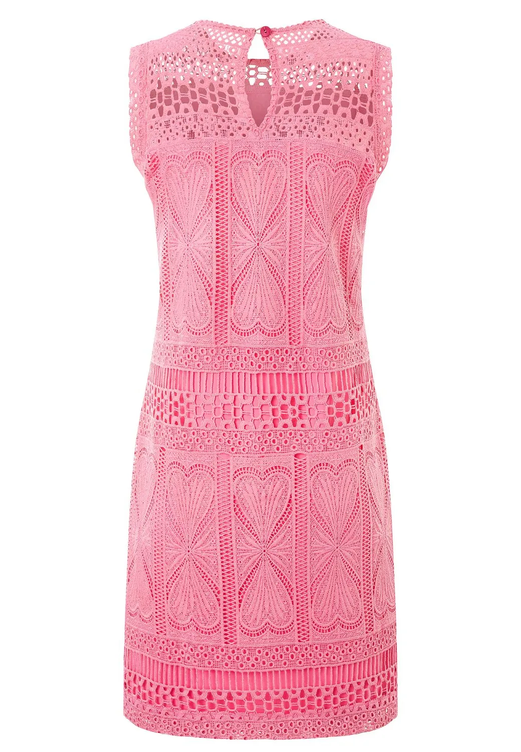 Ana Alcazar Padona Abito Pizzo Rosa Corto Linea A