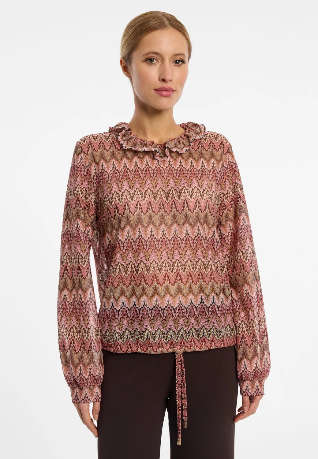 Ana Alcazar Etinae top boho bordeaux a balze
