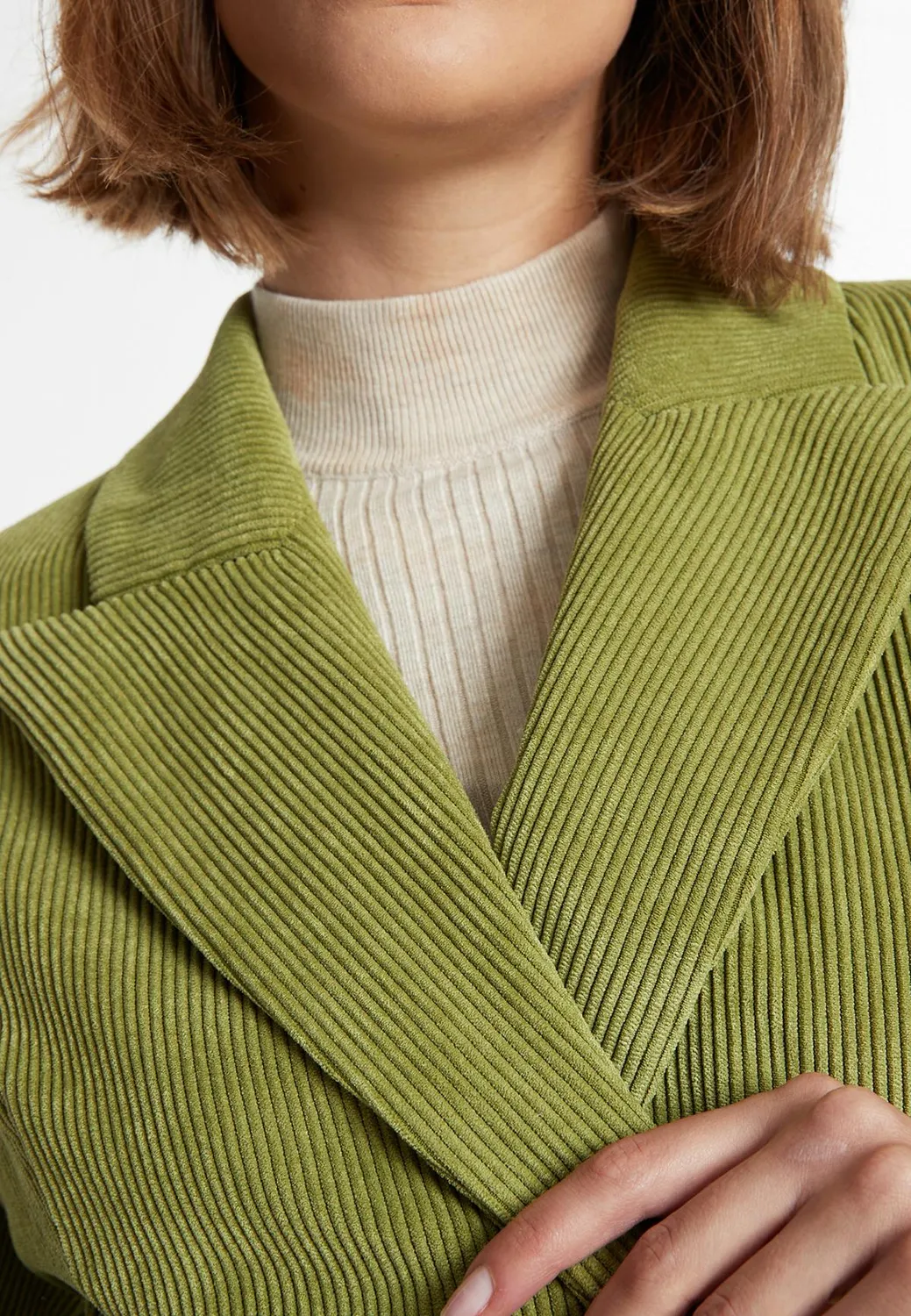 Ana Alcazar Sasa blazer lungo velluto lime