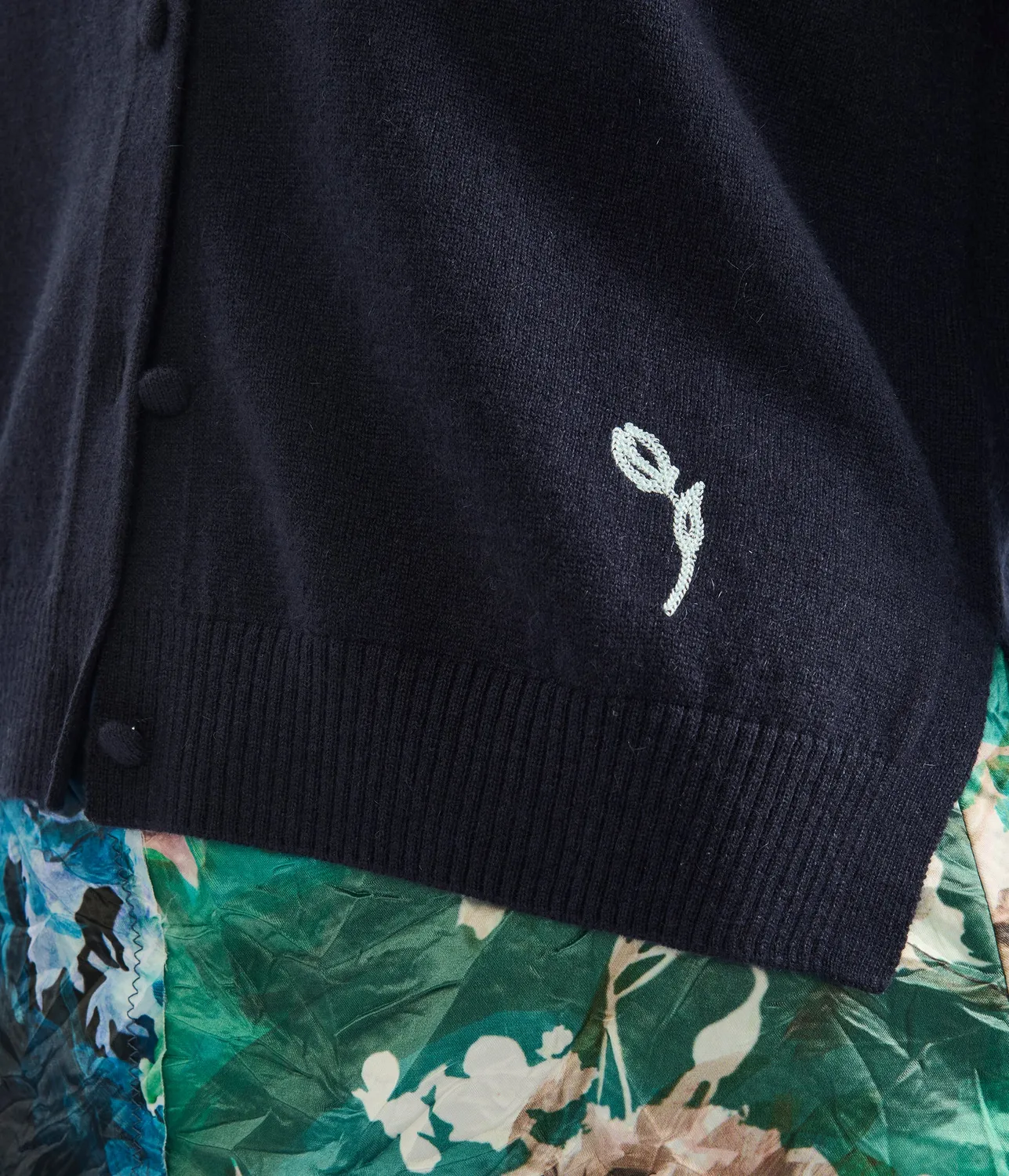 Erdem Cashmere Crew Neck Cardigan cardigan cashmere navy