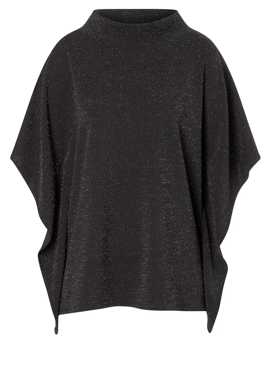 Ana Alcazar Cilla top lurex nero scollo coreana