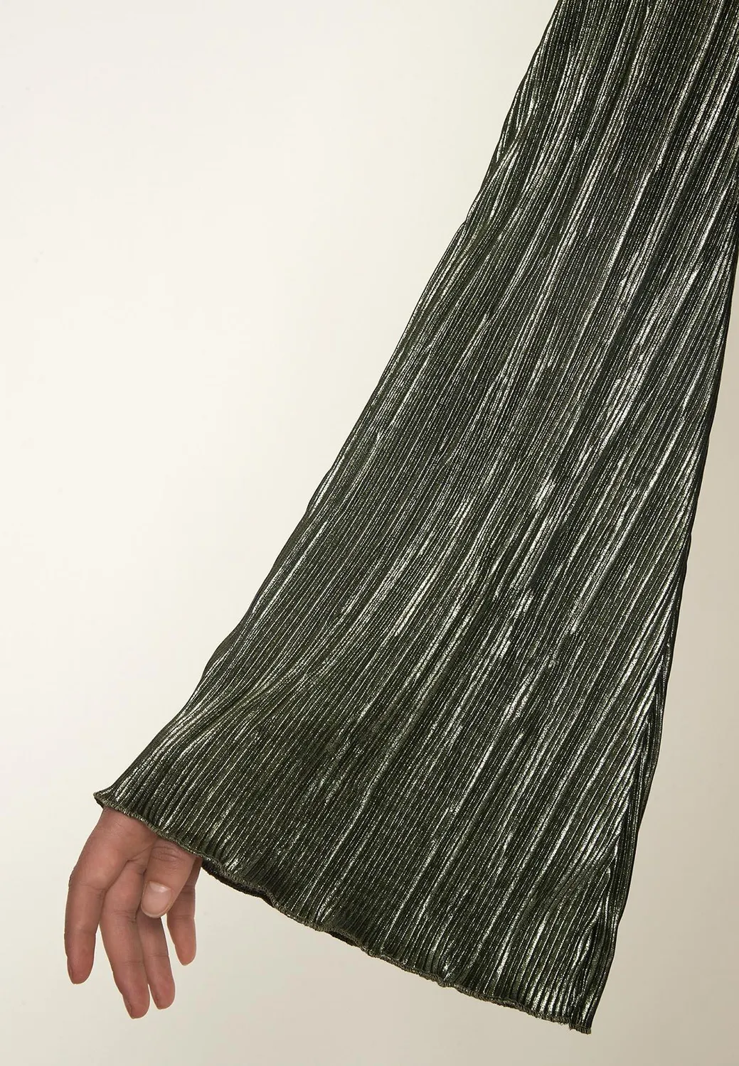 Ana Alcazar Ogaba vestito plissettato verde oliva