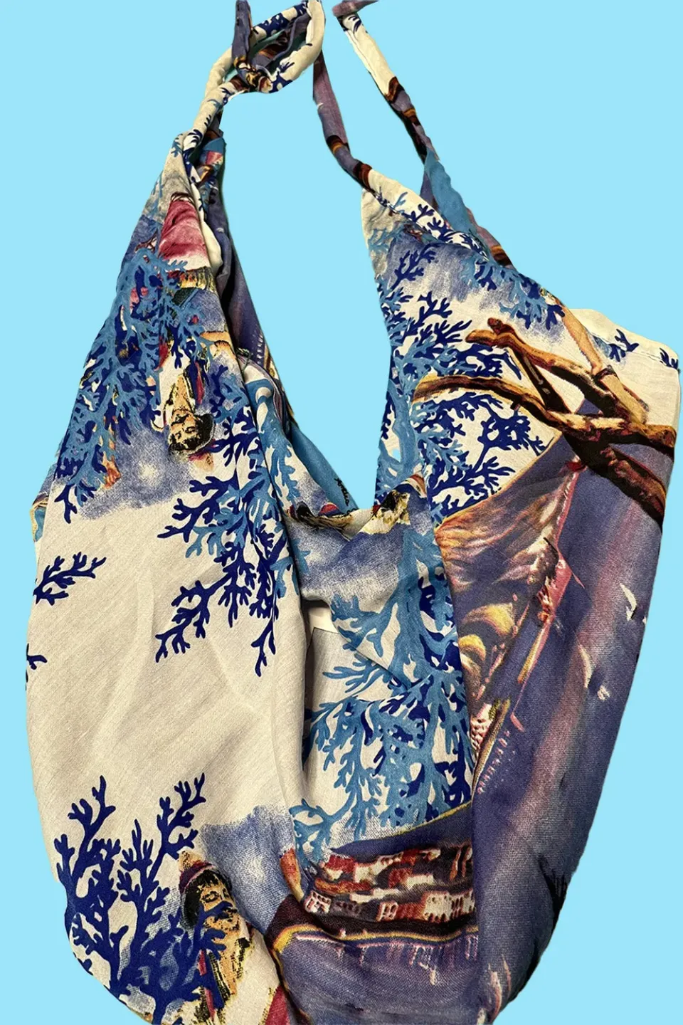 Antica Sartoria DV1903 sacca a spalla blu Napoli cotone