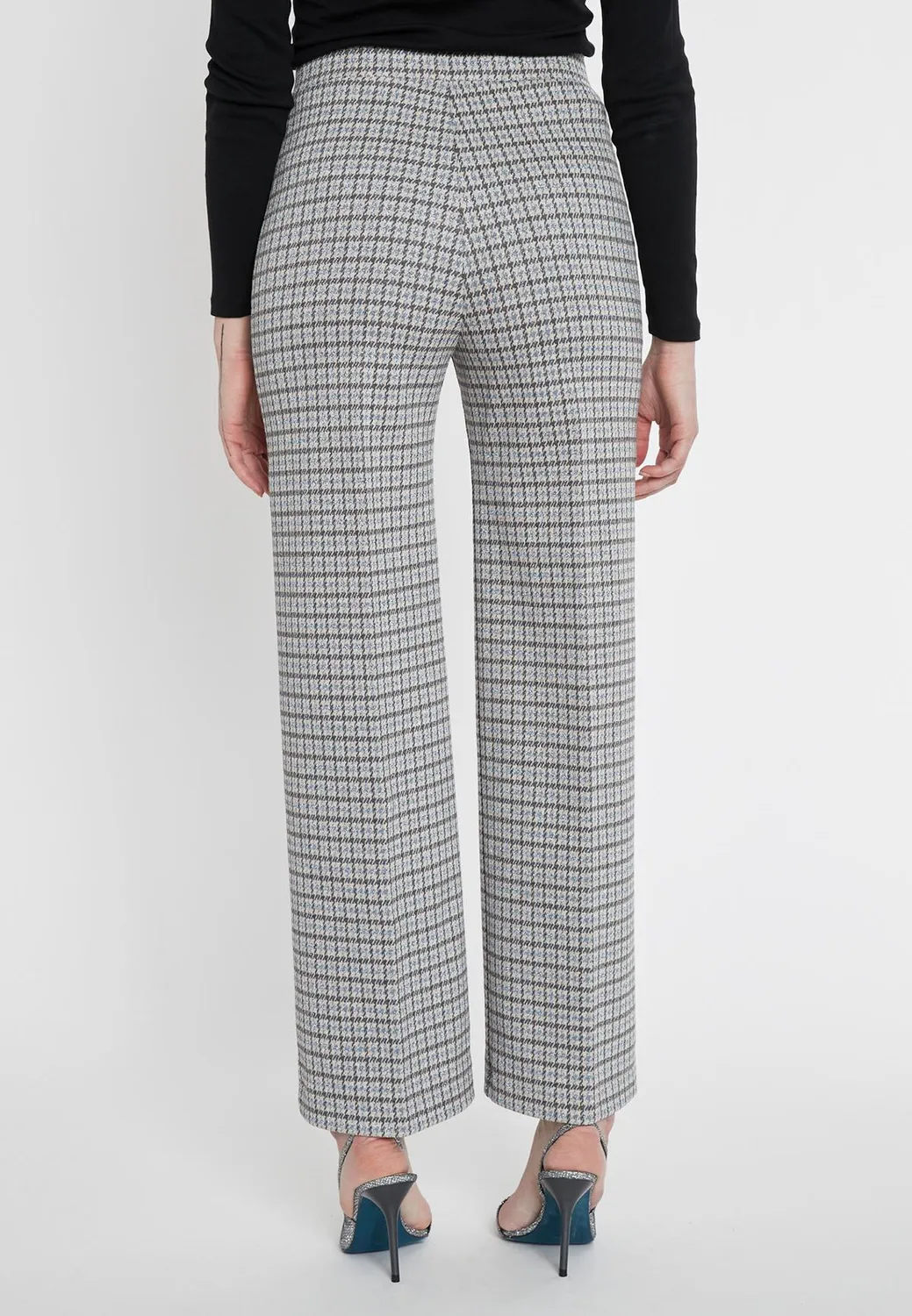 Ana Alcazar Sodala pantaloni lunghi pied-de-poule lurex