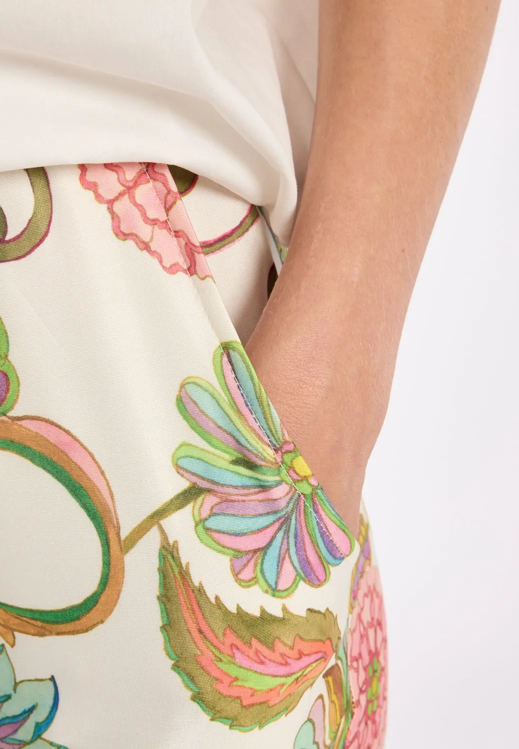 Ana Alcazar Donia pantaloni jersey floreali larghi