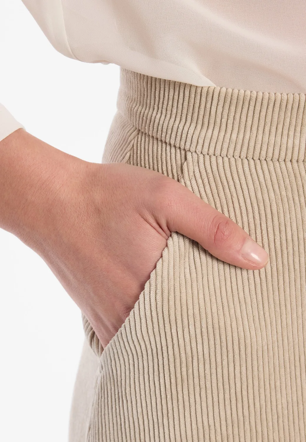 Ana Alcazar Enliru gonna midi velluto beige