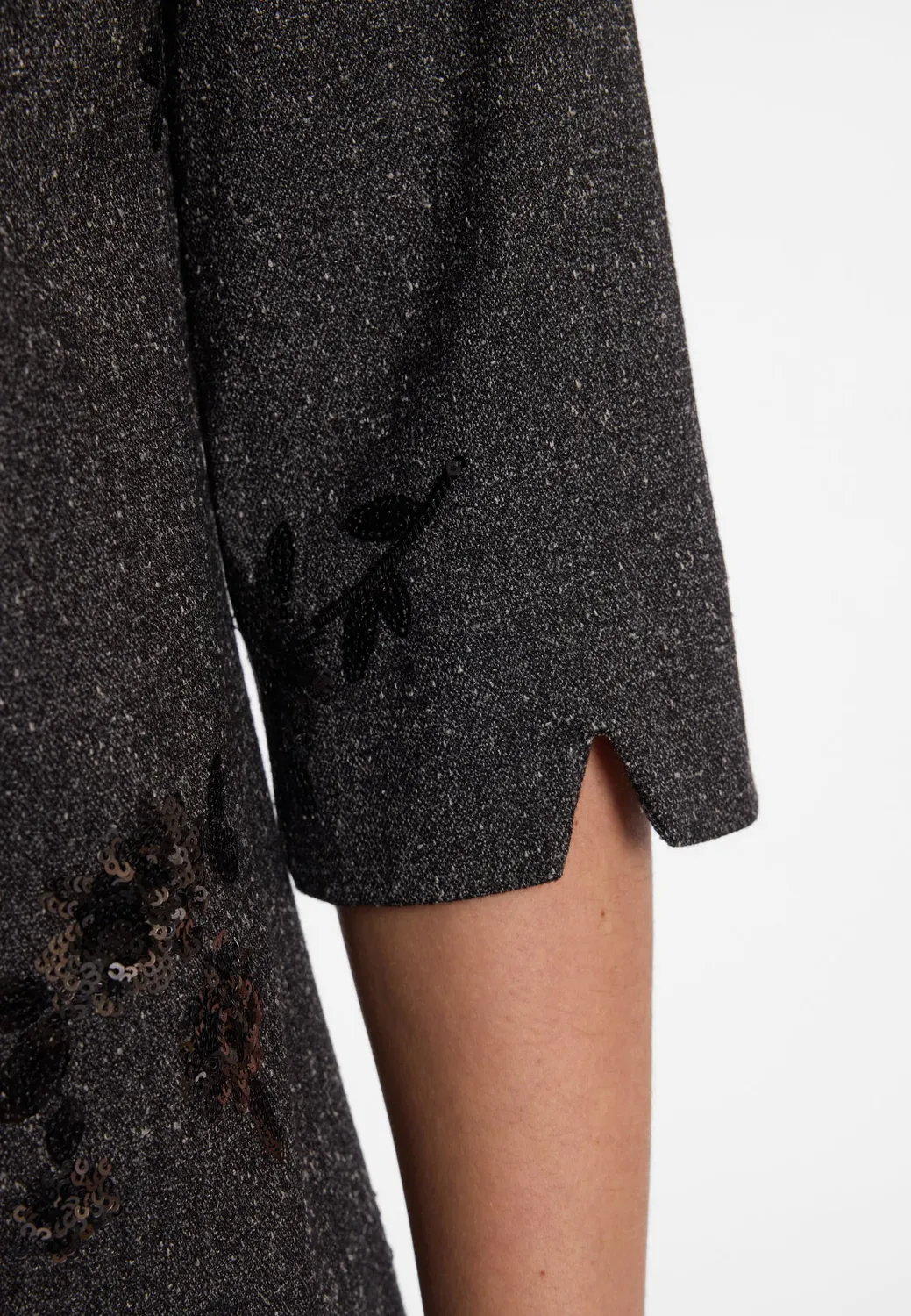 Ana Alcazar Enlires tunica tweed antracite paillettes