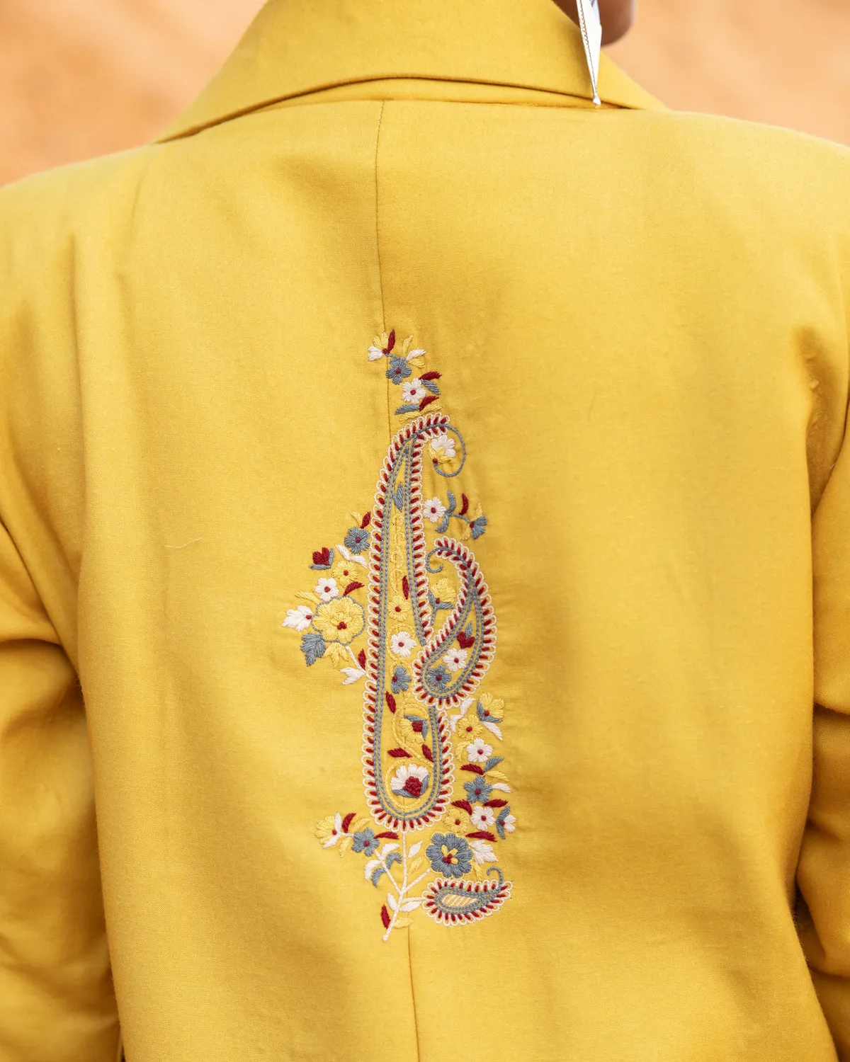 Our Dve Rhysa Jacket blazer senape cotone seta taglia L