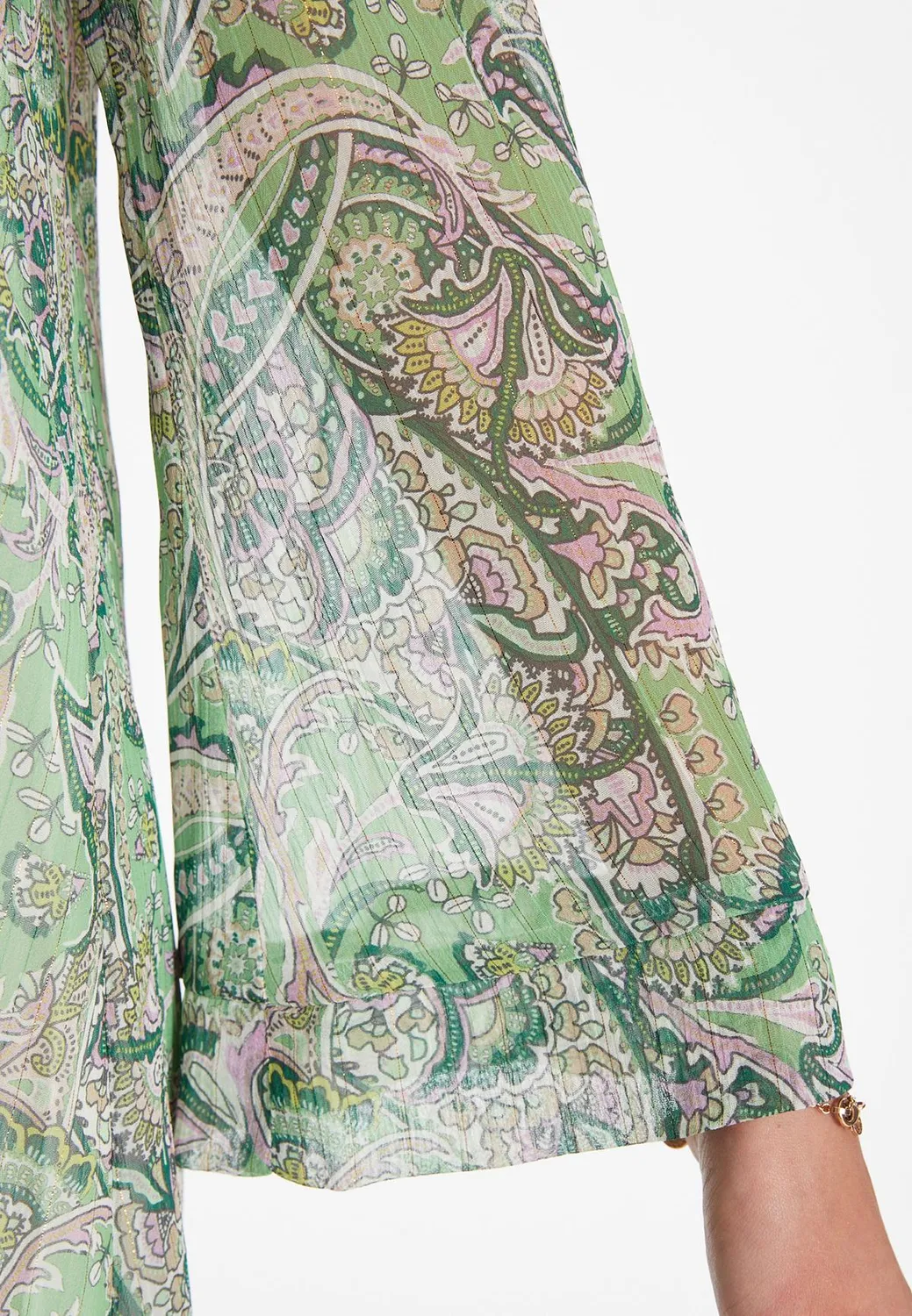 Ana Alcazar Zesana abito tunica verde paisley