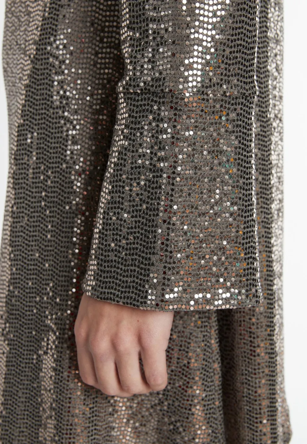 Ana Alcazar Sequin Dress Sagali vestito paillettes argento