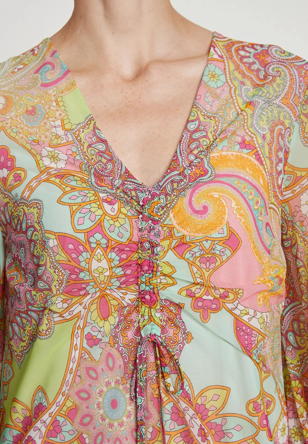 Ana Alcazar Lissy abito maniche lunghe paisley