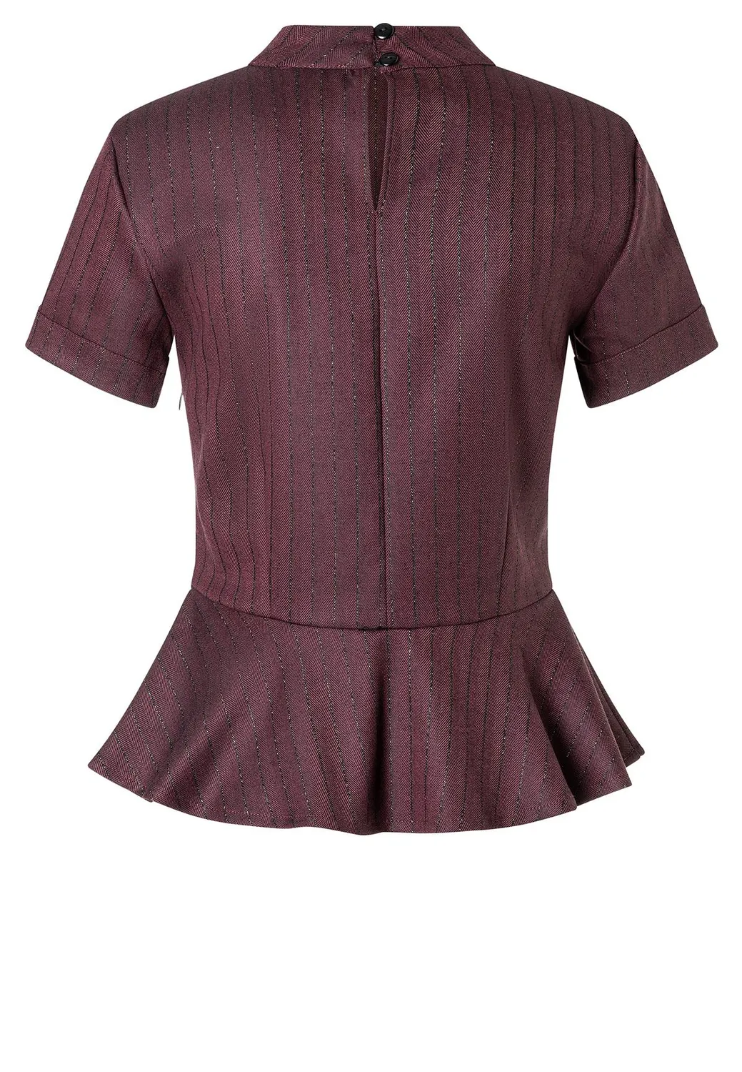 Ana Alcazar Adeno top peplum bordeaux lurex