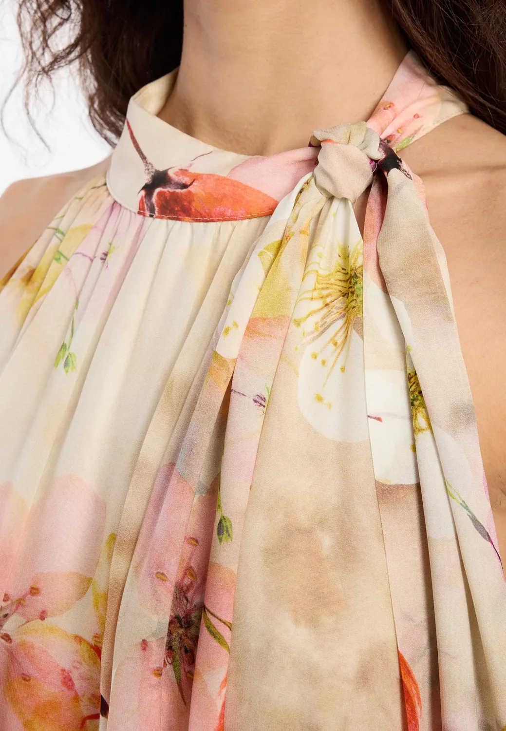 Ana Alcazar Deiza Abito halterneck maxi fiori